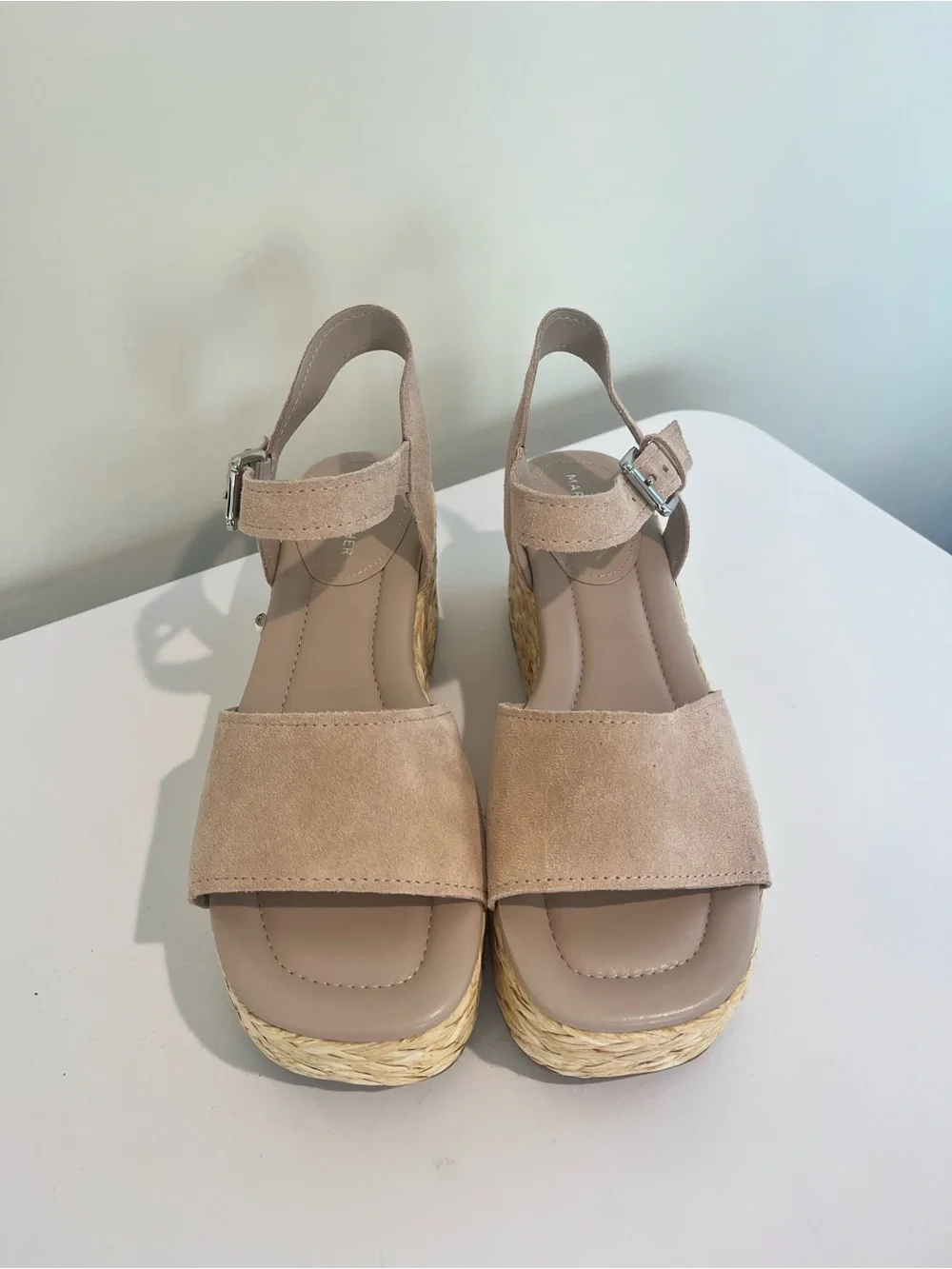 Marc Fisher Jellard Natural Platform Wedge Espadrille Sandals Women’s Size 10